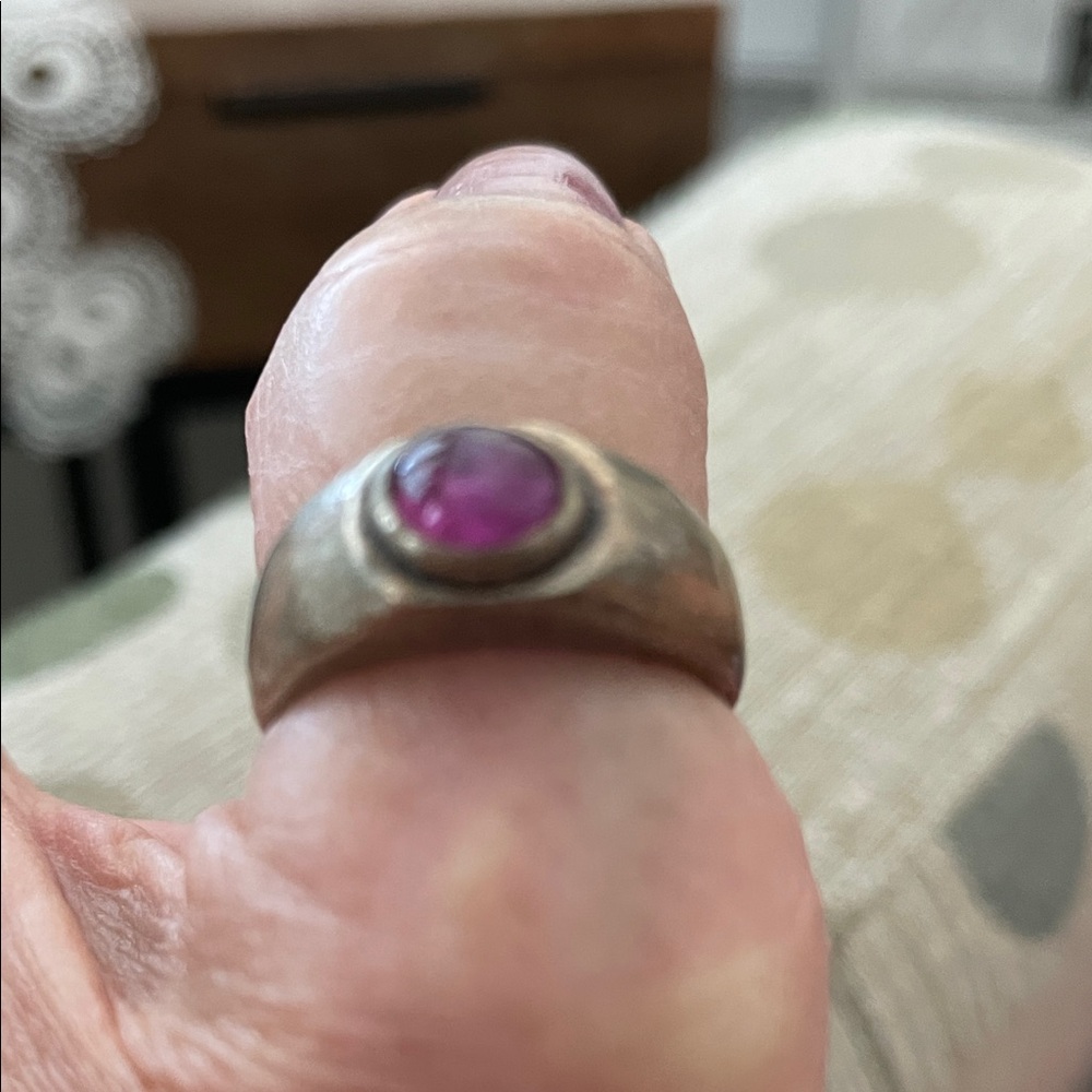 Silver Ring with Purple Stone